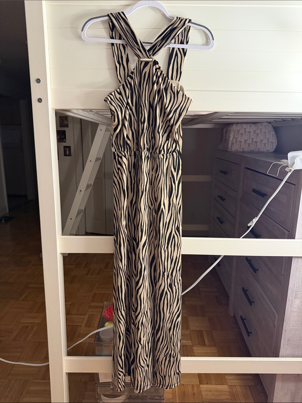 INC International Concepts Black and Cream Zebra Print Maxi Dress